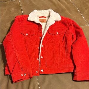Levi's Red and White Sherpa Jacket